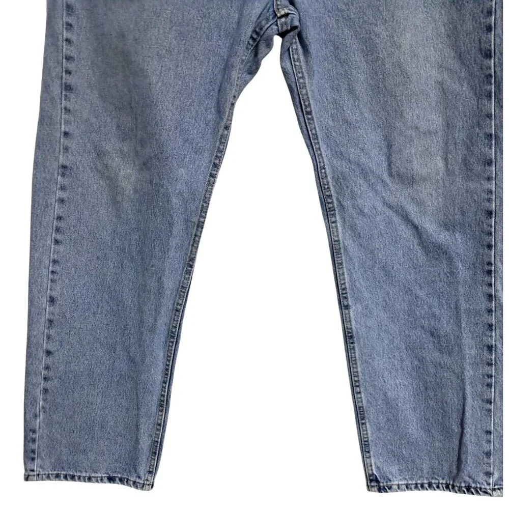 Levis 505 Regular Mens Jeans 40x30 Light Wash Whiskered Straight Leg Classic Den